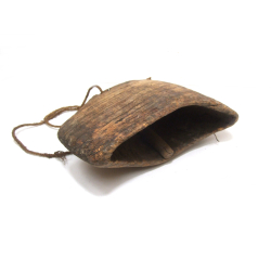 Dzwonek pasterski drewniany Vintage na sznurze XL